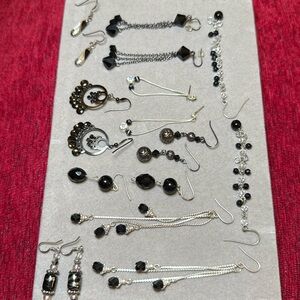 Black & Silver Earring Bundle 9 PAIRS!!